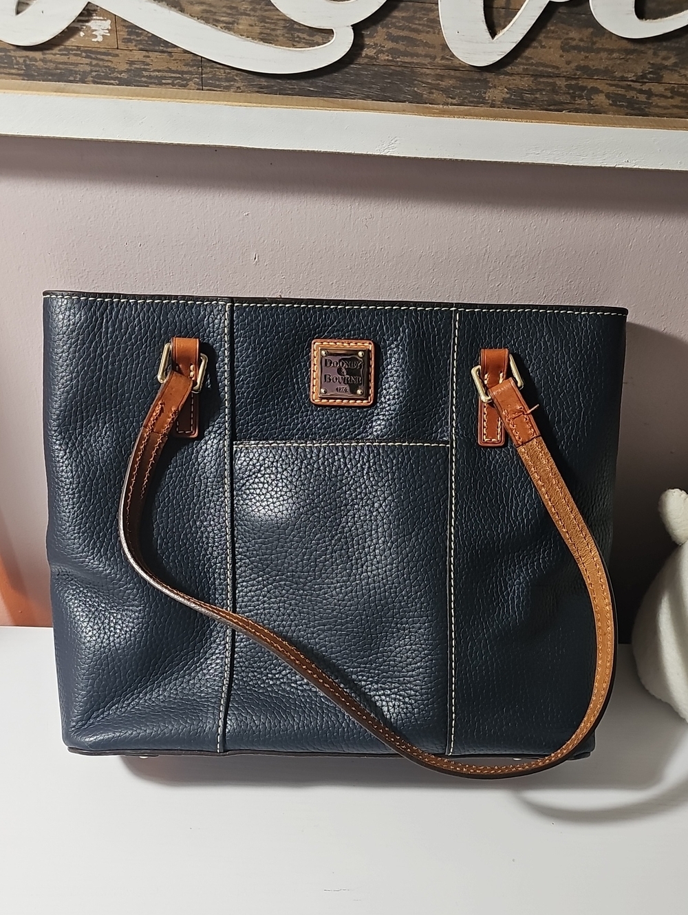 Dooney & Bourke Small Pebble Grain Lexington In Midnight Blue